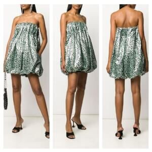 16ARLINGTON STRAPLESS KATHARINE SATIN PUFFBALL MINI DRESS 2